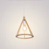 Pendant Lamps Style Wooden Chandelier Corridor Porch Single Head Dining Lamp Small Japanese Cross Border Nordic