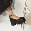Bayan Elbise Zinciri Ayakkabıları Lolita Oeing 873 Metal Kemer Tokası Gotik Punk Pompalar Platform Chunky High Topuk Süngerleri Japon Haruku 2024 682 62