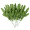 Fleurs décoratives 5 / 10pcs Noël Aiguilles De Pin Artificielles Branche DIY Arbre Guirlande Décorations Vert Faux Plantes Bouquet De Mariage Décor