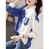 Women's Blouses Woman Casual Loose Plain Clothes Pulovers Female Turn-down Collar Long Sleeve T-shirts Thin Fashion Top Autumn Ladies Shirt