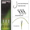 Fishing Hooks 2448Pcs Ready Made Carp Rigs Barbed Hook Link with Braided Line Tied Feeder Leader Tackle 230113