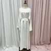 Roupas étnicas abaya mulheres sólidas islâmicas robe muçulmano femme musulmane kaftan abayas vestido ramadan hijab abayat vestidos de noite