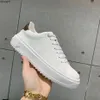 Italien Luxury Casual Color Matching Zipper Men and Women Low Top Plat äkta läder Mensdesigner Sneakers Trainers RH9192