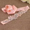 Wedding Sashes S419-R Bridal Belt Bride Dress Belts Pink Rhinestones Sash For Accessories Evening Dresses