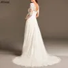 Abiti da sposa premaman taglie forti per le donne incinte maniche lunghe applicazioni di pizzo eleganti abiti da sposa Sweep Train Backless Boho Garden A Line Vestidos CL1693