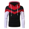 Men's Hoodies 2023 Men's Casual Blouse Color Splice Long Sleeve Tops Fashionable Design Daily Sweatshirt Round Neck Drawstring