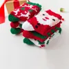 Mulheres meias mulheres lã de coral de Natal mais piso quente no tubo engraçado Natal Santa Claus Tree Snowflake Sokken