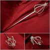 Other Rhinestone Scepters Crystal Flower Bub Shape Miss Beauty Pageant Queen Crown Props Cosplay Party Bar Show Accessories Scepter Dhk2F