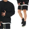 Herren-Trainingsanzüge, hochwertige Bodybuilding-Sportbekleidung, zweiteiliges Set, Spot Europe, 3XL, Herrenanzug, Jacke, Jogger, kurze Straße, Trainingsanzug