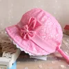 Hats 2023 Baby Toddler Girls Hat Summer Cartoon Bow Lace Cap Infant Boy Girl Peach Heart Printing Breathable Sunhat