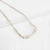 Choker minar elegant pärlstav naturlig sötvatten pärlhalsband Dainty Geometric Chokers halsband för kvinnor minimalistiska smycken