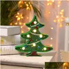 Украшение вечеринки светодиодная живопись рождественская елка Альпака с легкой вышивкой набор DIY Cross Stitch Art Craft Подвеска для дома Declk7