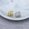 Pendientes traseros 1PC falso Piercing oreja puños estilo francés Clip temperamento Color oro multicapa Cruz circón cartílago joyería KCE218