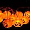 Strings Halloween Pumpkin String Lights Battery-operated Garland Year Lantern Lighting Room Yard Garden Decor