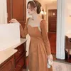 Abiti casual Inverno Francia Abito vintage Donna 2023 Solid Retro Elegante Evening Party Midi Caldo stile coreano One Piece Autunno