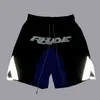 Black Rhude ColorBlock Reflective Panel Print Shorts Street Mens Casual Drawstring