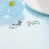 Hoop Earrings Blue Butterfly 2023 Spring Sterling Silver Jewelry For Woman DIY Wedding Party Make Up Accessories