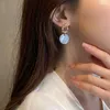 Ohrstecker Besimpol Delicate Echt 925 Sterling Silber Barock Stil Perle Runde Opale Für Frauen Einfache Edlen Schmuck