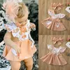 Girl Dresses Pudcoco US Stock Toddler Kid Baby Party Pageant Bowknot Tutu Off Shoulder Dress Princess 2PCS Clothes
