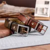 Belts Women's Leather Belt 28mm Luxury Handmade Stainless Steel Buckle Full Grain Apparel Brown Men's Work