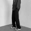 Męskie spodnie kawa/czarny mężczyzna luźny garnitur modowy jesienne zimowe streetwear długie mopowe spodnie proste