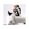 Décoration de fête faveur de mariage et décoration le look de l'amour mariée marié Couple Figurine gâteau Topper livraison directe maison jardin Fest Dhysj