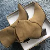 Buty Traf Womans Cowboy Heele Buto Boots Women Vintage Spiczasty palce Faux zamszowe buty żeńskie duże rozmiary buty na wysokim obcasie 230114