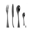 Flatware Sets Cutlery Stainless Steel Dinnerware Tableware Forks Knives Spoons Luxury Kitchen Knife Fork Spoon Set 4Pcs Drop Deliver Dhpas