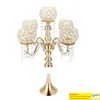 5 Arm Crystal Candle Holder свадьба Candelabra Центральные столик. Стол подсвечника для вечеринки декор фонарь Стендголд Декор 449