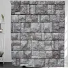 Abaysto Gray Rock Stone Wall Old Brick Architect White Castle Bathroom Decor Shower Curtain Sets with Hooks Polyester Fabric Great Gift