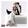 Décoration de fête faveur de mariage et décoration le look de l'amour mariée marié Couple Figurine gâteau Topper livraison directe maison jardin Fest Dhysj