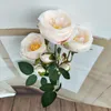 Decorative Flowers 5pcs Artificial Tea Rose Peony Flower Branch For Plant Wall Wedding Landscape Archway Ceiling Home Al Office Bar