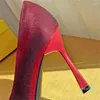 Kleidschuhe Perle Mercerisiertes Material Spitze Zehe Stiletto High Heels Damen Pumps Slip On Party Hochzeit Plus Größe 41 10 cm