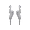 Boucles d'oreilles GAOLA, robe de mariée en plumes de paon, en Zircon brillant, à la mode européenne et américaine, GLE5556