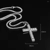 Colares pendentes namorado presente 316l aço inoxidável Crucifixo Silve Cross com Drill CARDE CHARD CHARD CHAREN CHAIN ​​PUNK XMAS 24 "