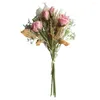 Fleurs décoratives 40 cm fleur artificielle rose pour la décoration rose blanche bouquet de fête de mariage salon bricolage simulation de bureau faux