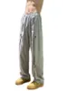 Men's Pants High Street Fashion Men Sweatpants Casual Straight Hip Hop Mopping Trousers Grey Black Cargo