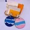 Wholesale Car Key Ring Ornaments Package Pendant round Brand Contrast Color Presbyopic Keychain Pendants