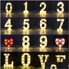 Party Decoration 26 Engelska bokst￤ver LED Night Light Digital Marquee Sign 3d Wall Hang In Indoor Decor Wedding F￶delsedag Valentine Supply DHSRI