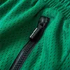 Dernier short de sport brodé en cuir patchwork en tissu maillé Rhude noir gris vert