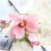 Dekoracyjne kwiaty wieńce 14,5 cala otwarta Magnolia Fower Oddział sztuczny na różowy biały dekoracja ślubna wystrój stolika Flore Dhadu