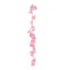 Fiori decorativi Fiore di ciliegio artificiale Conservazione fresca 135 Testa di fiore finta Seta finta Appesa a parete Vite rosa per matrimonio