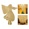 Kerstdecoraties 3D Glitter Angel Lighted Tree Topper met sneeuwvlokprojector voor