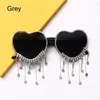 Sunglasses Women Candy Color Y2k UV400 Sun Glasses Heart Diamonds Rhinestone Tassels