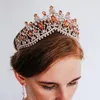 Hårklipp lyxiga tillbehör kristall strass krona tiaras pannband brud huvudbonad noiva bröllop smycken headpeice för kvinnor