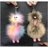 Party Favor Ups Orders Colorf Fur Ball Keychain Cute Plush Ostrich Ornaments Animal Shape Backpack Car Acces Drop Delivery Home Gard Dhqmj