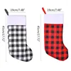 Christmas Decorations Plaid Stockings Candy Bag Xmas Stocking For Family Country Rustic Personalized Holiday Indoor Hanging