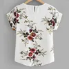 Polo da donna Moda estiva Camicetta con stampa floreale Pullover Donna O-Collo Tee Top Camicia a maniche corte da donna femminile Blusas Femininas