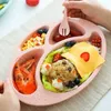 Dinnerware Sets Wheat Straw Bowl Children Cartoon Tableware Set Baby Dinner Plate Training Spoon Fork For Feeding Dishes