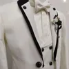 Herrdräkter Ivory Blazer set för små pojkar Slim Fit One Button Tuxedo 3 -delad Custome Size Elegant Child Wedding Suit (Jacket Pants Vest)